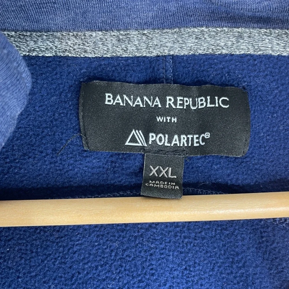 Banana‎ Republic Polartec Half Zip Pullover Sweatshirt Navy Blue XXL Mens